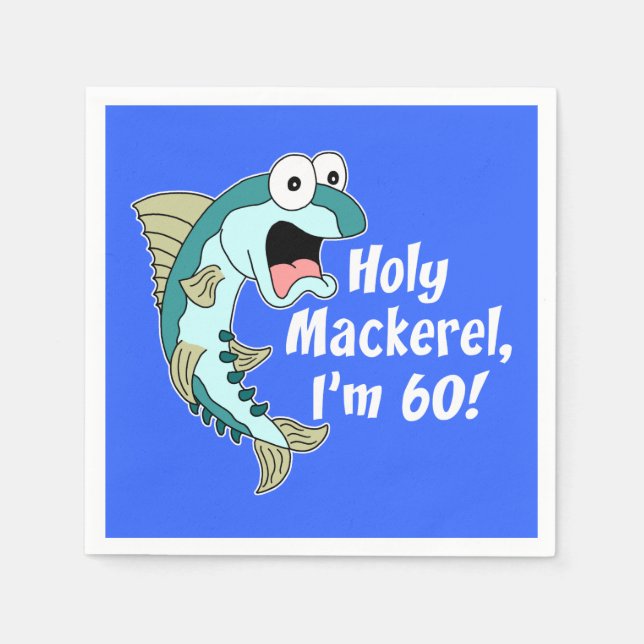 Serviette En Papier Saint-Maquereau Je suis 60 Blue 60th Party Napkins (Devant)