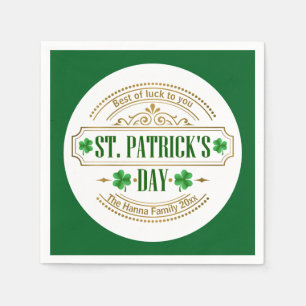 Serviette En Papier Saint-Patrick personnalisé - Chance des Irlandais