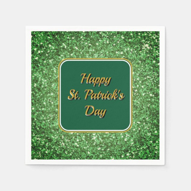 Serviette En Papier Saint Patrick’s day scintillant parties scintillan (Devant)