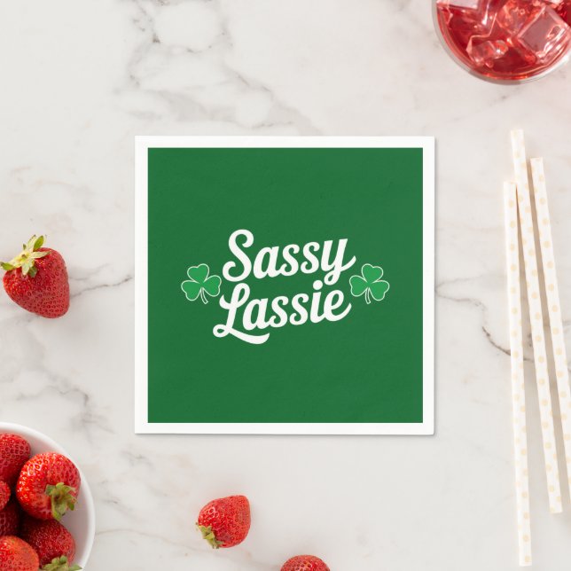 Serviette En Papier Saint-Patrick Sassy Lassie Drôle Irlandais  (En situation)