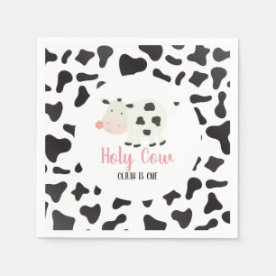 Serviette En Papier Saint vache rose pâle vache Imprimer Anniversaire