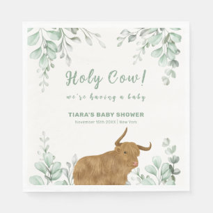 Serviette En Papier Saint-Vache Rustique Boho Baby shower de verdure