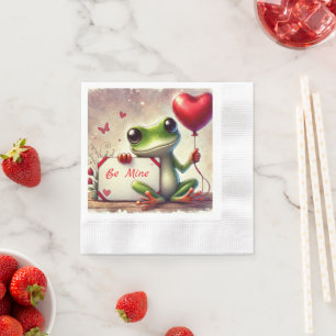 Serviette En Papier Saint-Valentin grenouille mignonne