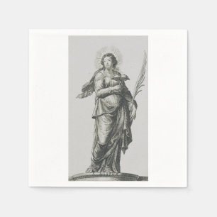 Serviette En Papier Sainte Agathe de Sicile Grâce Volcanique Art