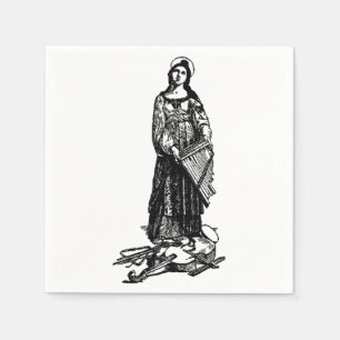 Serviette En Papier Sainte Cécile avec violon de Raphaël