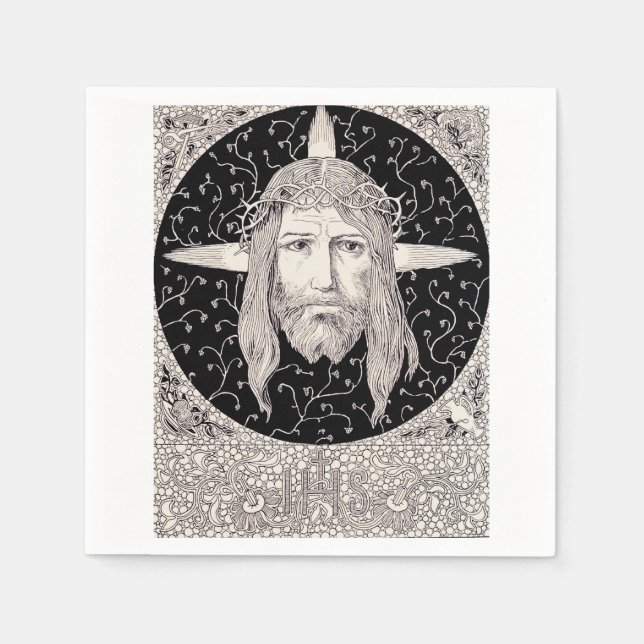 Serviette En Papier Sainte Face de Jésus Christ (Devant)