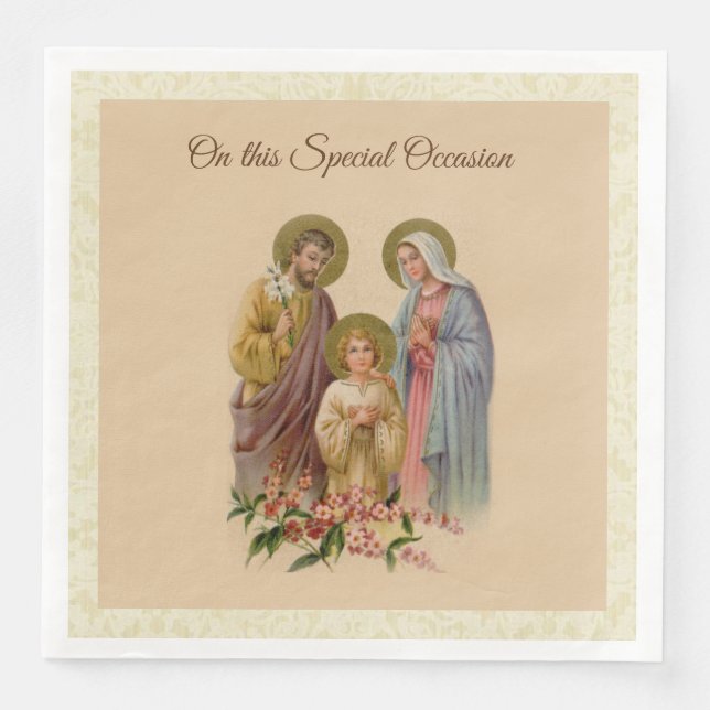 Serviette En Papier Sainte Famille Jésus Marie Saint-Joseph (Devant)