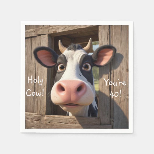 Serviette En Papier Sainte vache Vous avez 40 ans (Devant)