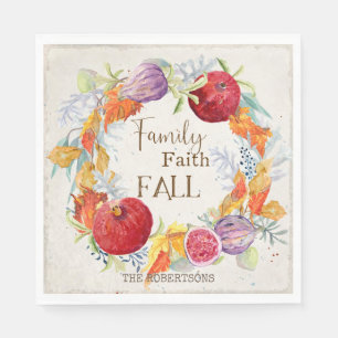 Serviette En Papier Saison Automne Famille Foi Automne Harvest Wreath 