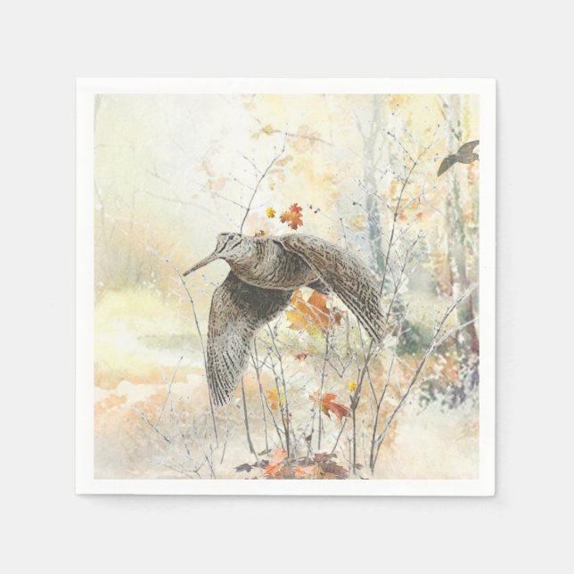 Serviette En Papier Saison de chasse à la bécasse (Devant)