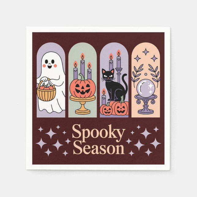 Serviette En Papier Saison Éffrayante Motif Halloween (Devant)