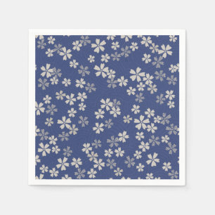 Serviette En Papier Sakura japonais fleurs de cerisier bleu blanc