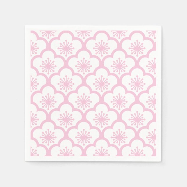 Serviette En Papier Sakura Light Pink - White (Devant)