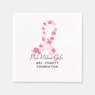 Serviette En Papier Sakura Pink Breast Cancer Fundraising QR Code