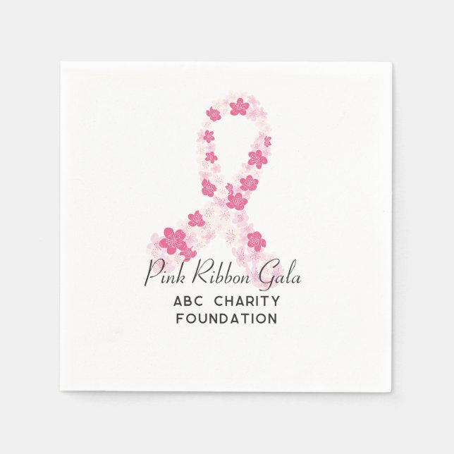 Serviette En Papier Sakura Pink Breast Cancer Fundraising QR Code (Devant)