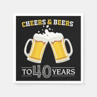 Salades et bières à 40 ans serviettes