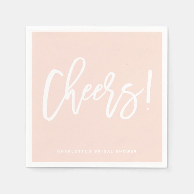 Serviette En Papier Salaire Moderne Calligraphie Mariage rose (Devant)