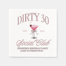Serviette En Papier Sale 30 rose Coquette Martini Thème