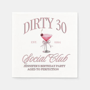 Serviette En Papier Sale 30 rose Coquette Martini Thème