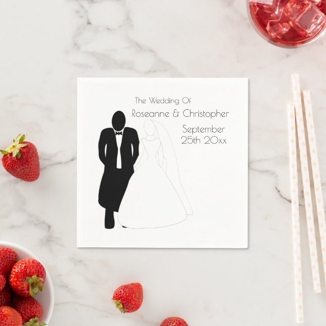 Serviette En Papier Salle de mariée mariage Napkins (En situation)
