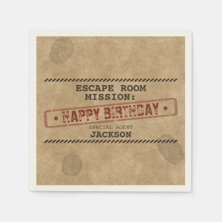 Serviette En Papier Salle d'évasion Fête d'anniversaire Mystère Person