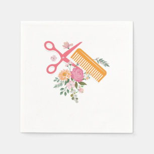 Serviette En Papier Salon des cheveux Coiffeur ciseaux Coiffeur Stylo 