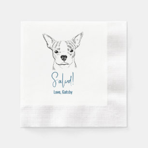 Serviette En Papier Salud ! Napkins Mariage de Boston Terrier