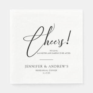Serviette En Papier Salue Élégante Répétition de Mariage Personnalisée