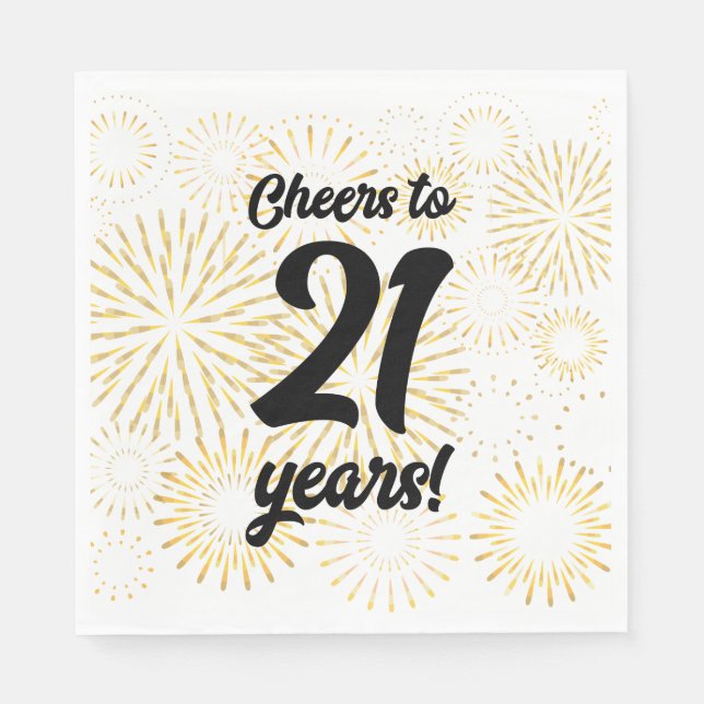 Serviette En Papier Salut à 21 ans ! (Devant)