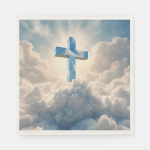 Serviette En Papier Salut, Croix dans les nuages,