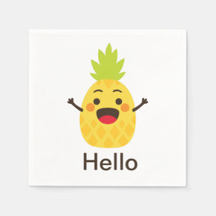 Serviette En Papier Salut les amis ! Illustration d'ananas