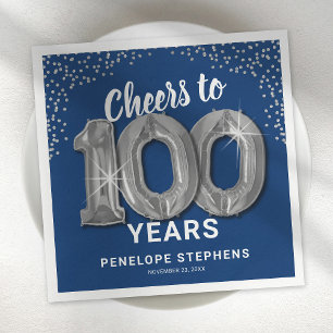 Serviette En Papier Salutations à 100 ans Anniversaire