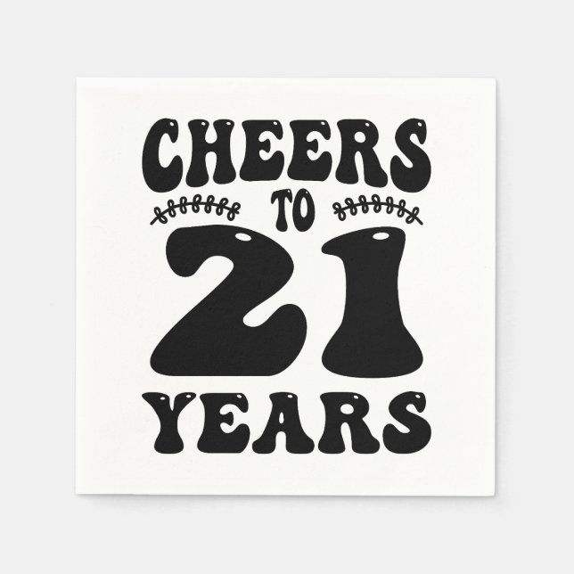Serviette En Papier Salutations À 21 Anniversaire (Devant)