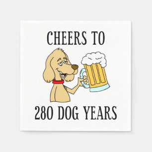 Serviette En Papier Salutations À 280 Chiens Années 40e Anniversaire