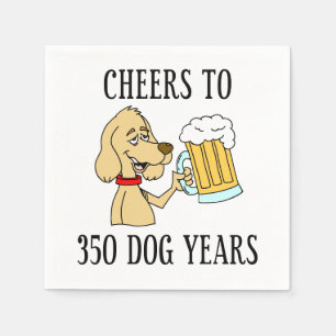 Serviette En Papier Salutations À 350 Chiens Années 50e Anniversaire