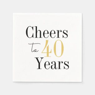 Serviette En Papier Salutations à 40 ans minimum Black Gold Party