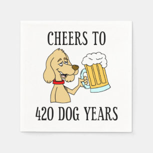 Serviette En Papier Salutations à 420 années de chien 60e anniversaire