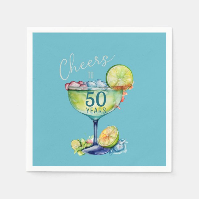 Serviette En Papier Salutations à 50 Anniversaire (Devant)