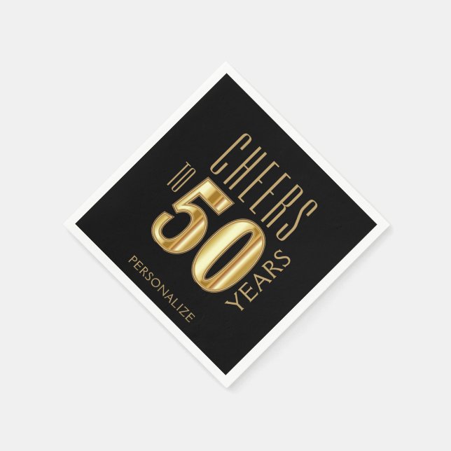 Serviette En Papier Salutations à 50 ans (Coin)