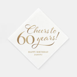 Serviette En Papier Salutations à 60 Parties scintillant d'anniversair