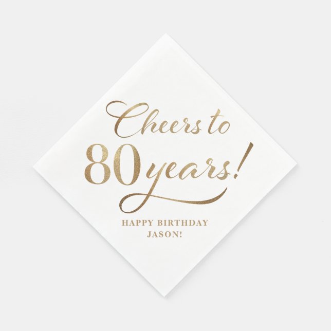 Serviette En Papier Salutations à 80 Parties scintillant d'anniversair (Coin)
