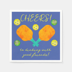 Serviette En Papier Salutations à Dinking Pickleball Cocktail Napkin