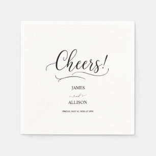 Serviette En Papier Salutations amour Élégant minimaliste Simple maria