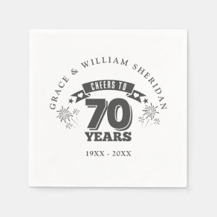 Serviette En Papier Salutations Au 70e anniversaire du Mariage