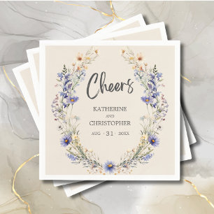 Serviette En Papier Salutations BOHO Dusty Fleur sauvage Mariage