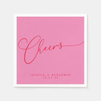 Salutations minimal rose rouge Script personnalisé