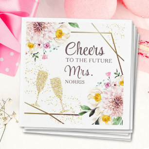 Serviette En Papier Salutations Pour Le Futur Mme Pink Floral Fête des