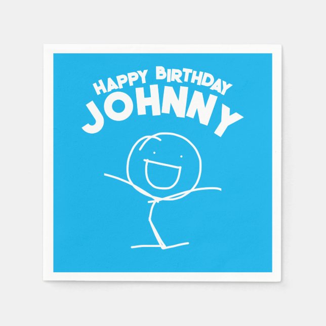 Serviette En Papier Sam Stickman Papier d'anniversaire (Devant)