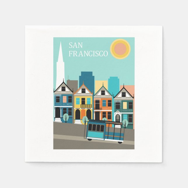 Serviette En Papier San Francisco Pretty Art (Devant)