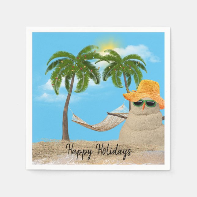 Serviette En Papier Sandman De Noël Avec Naples Hammock (Devant)